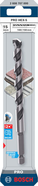 Broca Bosch Accessories (PRO HEX-5 Drill Bit, 15x100x150 mm)
