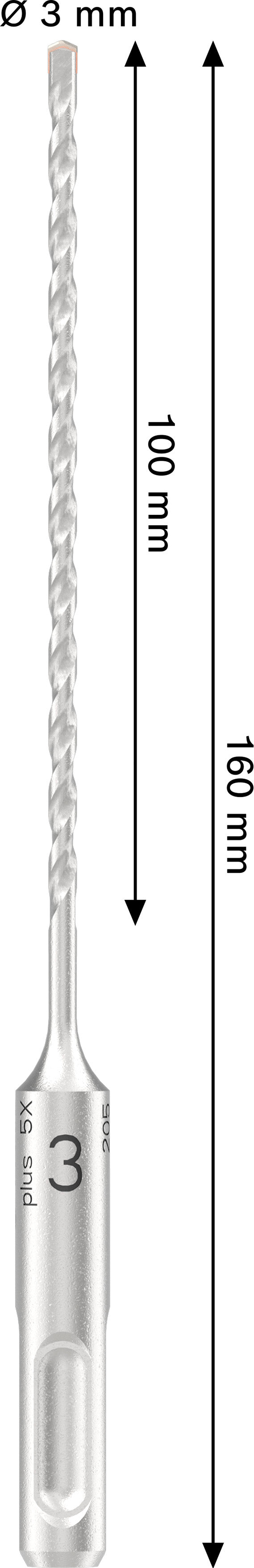 Bosch PRO SDS Plus 5X 3x100x160mm