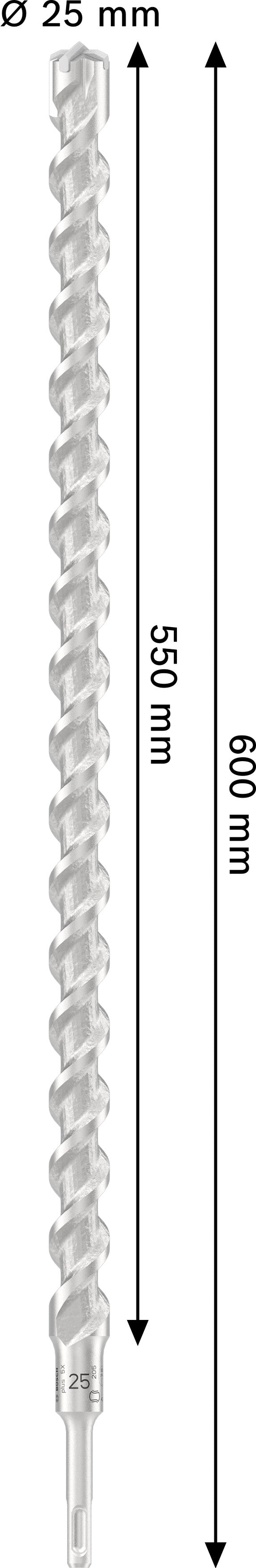 Bosch PRO SDS Plus-5X 25x550x600mm