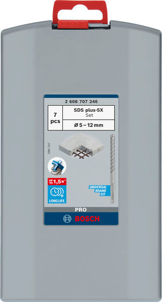 Bosch PRO SDS Plus-5X 7 peças CAS