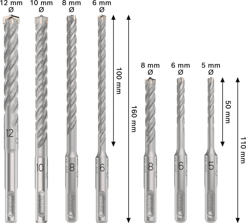 Bosch PRO SDS Plus-5X 7 peças CAS