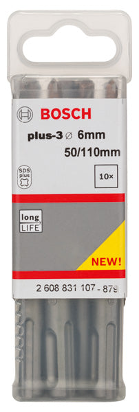 Bosch Set 10 pcs. SDS-Plus 3, 6 x 50 x 115 mm