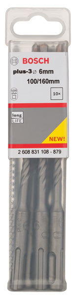 Bosch Set 10 pcs. SDS-Plus 3, 6 x 100 x 165 mm