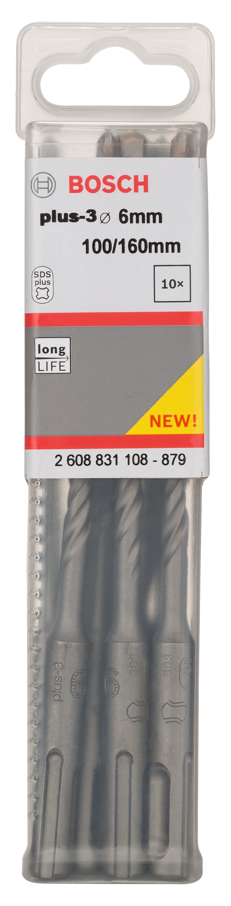 Bosch Set 10 pcs. SDS-Plus 3, 6 x 100 x 165 mm