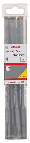 Bosch Set 10 pcs. SDS-Plus 3, 6 x 150 x 215 mm