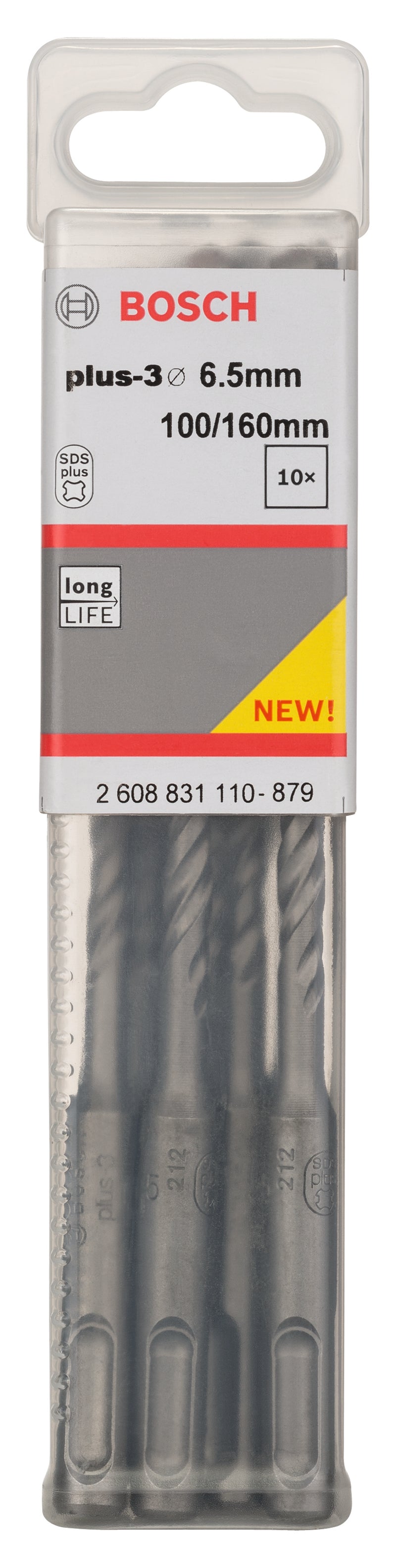 Juego Bosch de 10 piezas SDS-Plus 3, 6,5 x 100 x 165