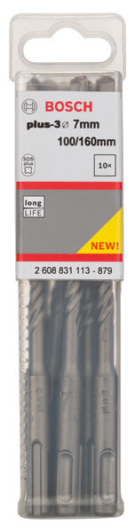 Bosch Set 10 pcs. SDS-Plus 3, 7 x 100 x 165 mm