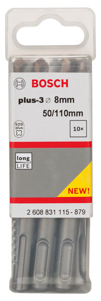 Bosch Set 10 pcs. SDS-Plus 3, 8 x 50 x 115 mm