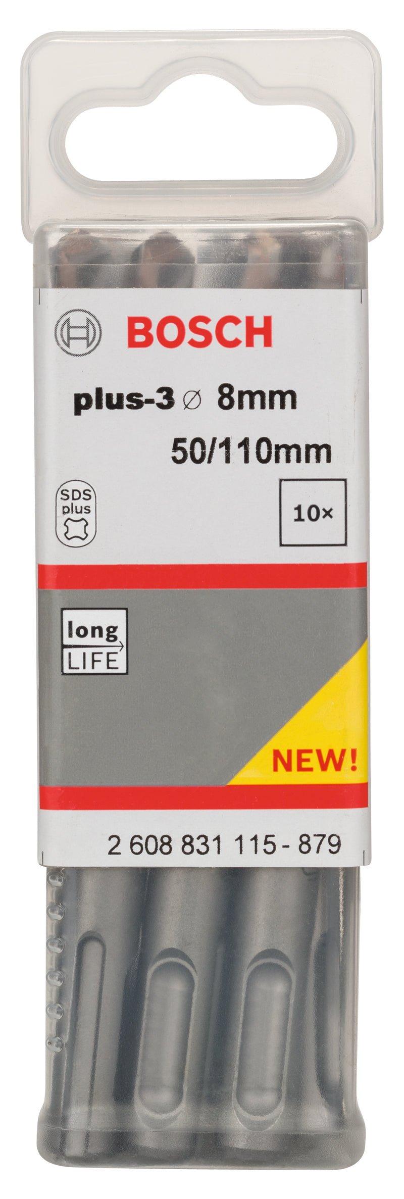 Bosch Set 10 pcs. SDS-Plus 3, 8 x 50 x 115 mm