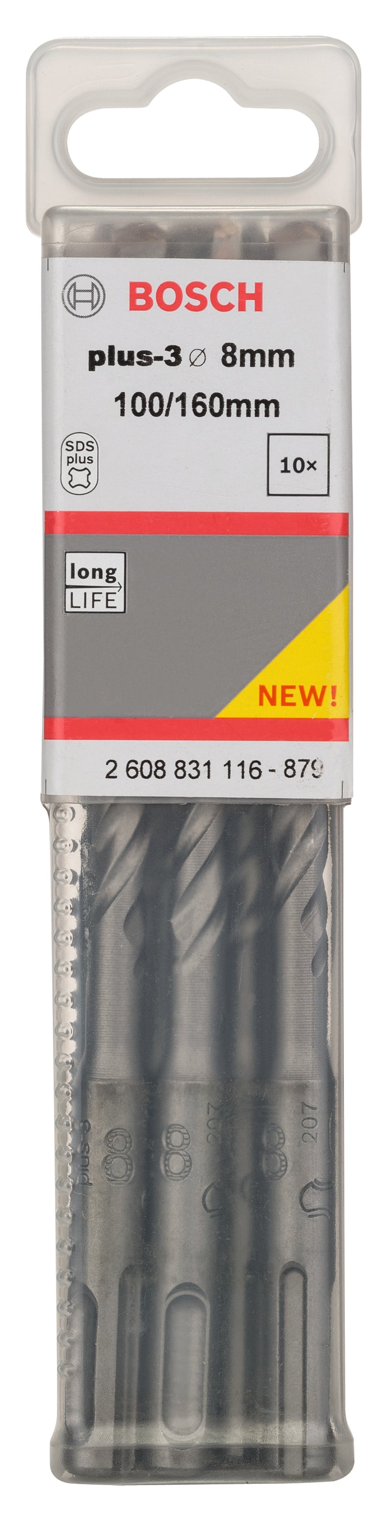 Bosch Set 10 pcs. SDS-Plus 3, 8 x 100 x 165 mm