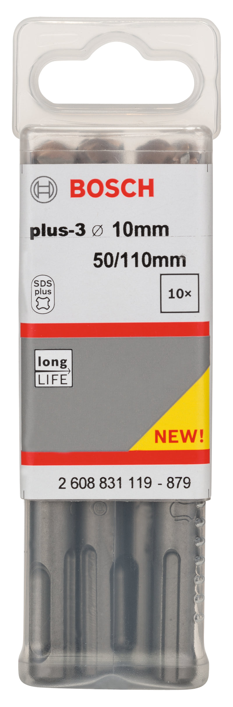 Juego Bosch de 10 piezas SDS-Plus 3, 10 x 50 x 115 mm