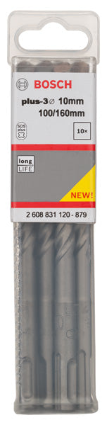 Conjunto Bosch 10 peças SDS-Plus 3, 10x100x165 mm