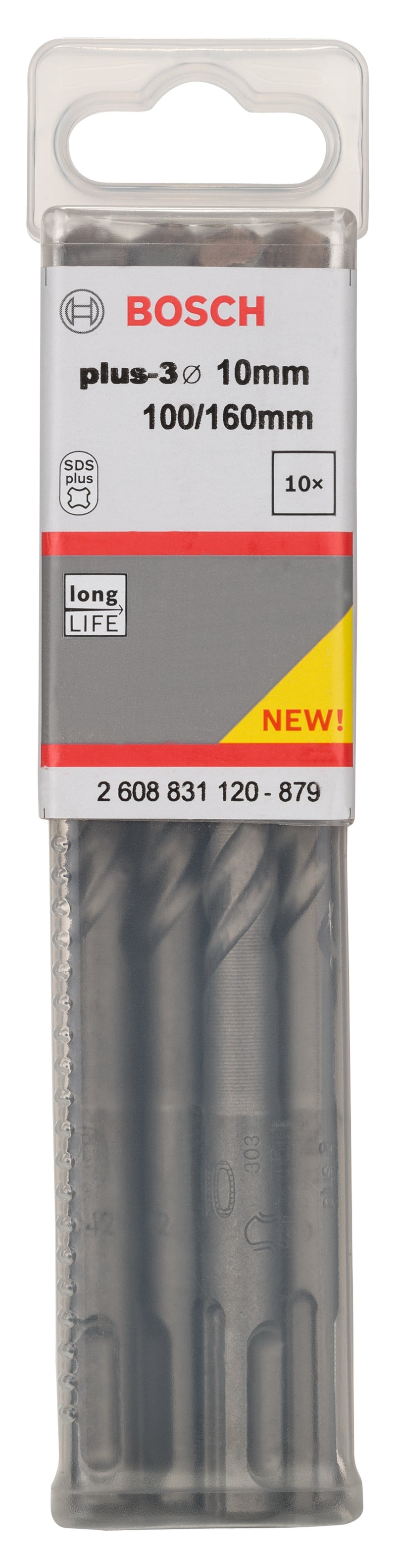 Conjunto Bosch 10 peças SDS-Plus 3, 10x100x165 mm