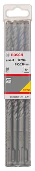 Conjunto Bosch 10 peças SDS-Plus 3, 10x150x215 mm