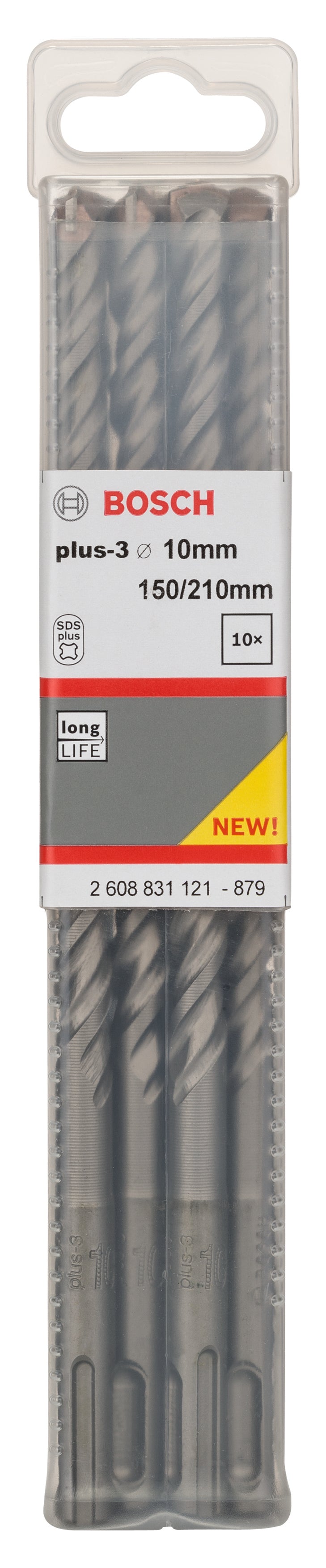 Conjunto Bosch 10 peças SDS-Plus 3, 10x150x215 mm