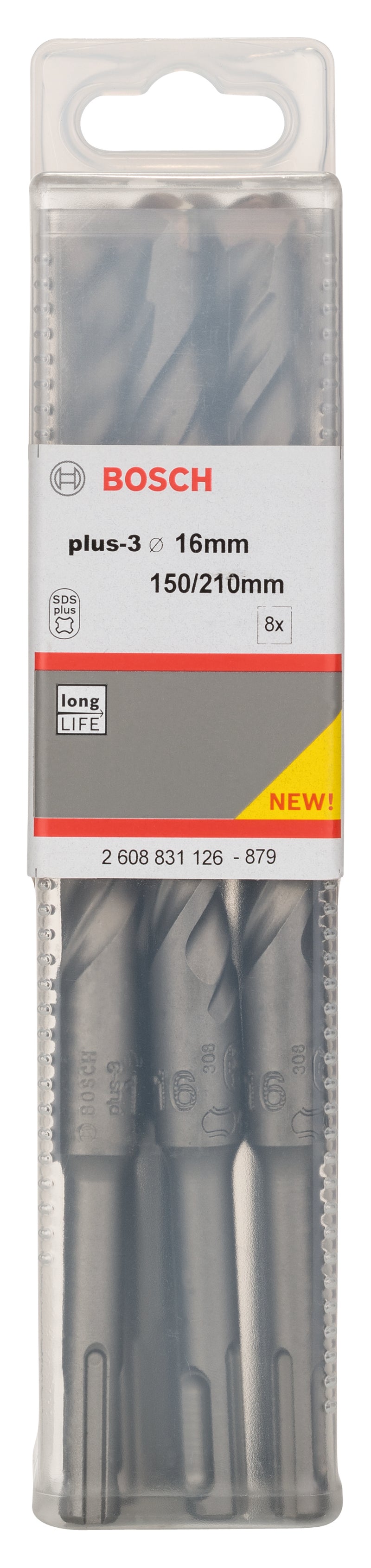 Juego Bosch de 8 piezas SDS-Plus 3, 16 x 150 x 215 mm