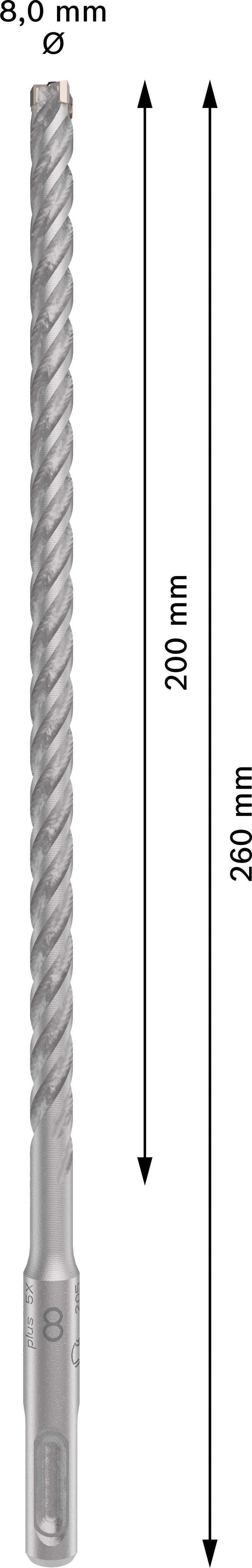 Broca para taladro percutor Bosch SDSplus D8x200x260