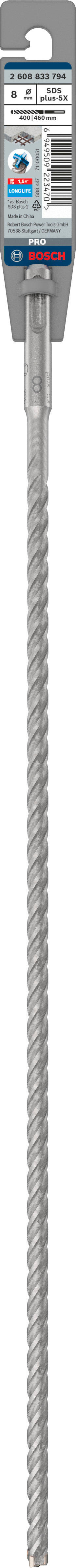 Broca para taladro percutor Bosch SDSplus D8x400x460