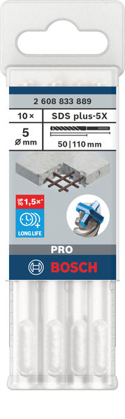 Bosch SDS plus-5X hammer bits 10pcs 5x50x110