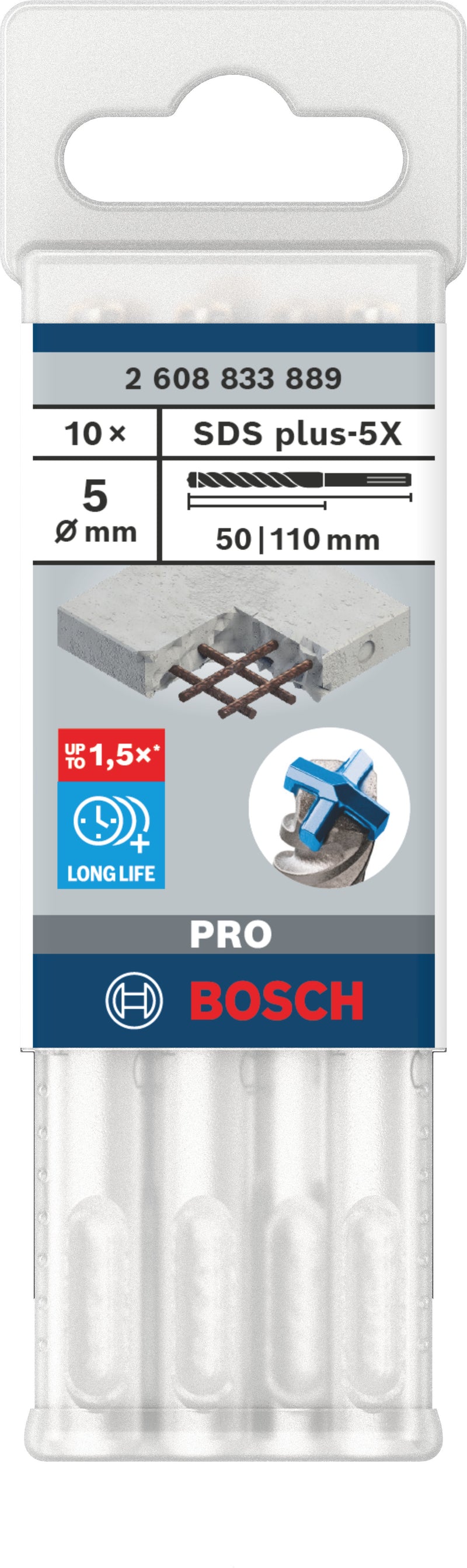 Bosch SDS plus-5X hammer bits 10pcs 5x50x110