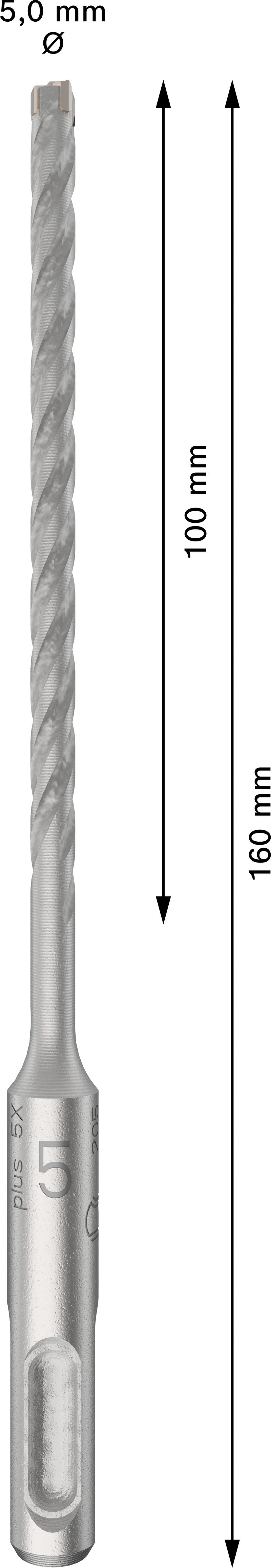 Brocas de martillo Bosch SDS plus-5X (10 unidades, 5 x 100 x 160)