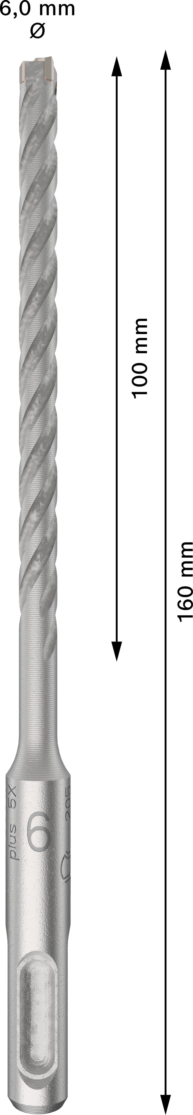 Brocas de martillo Bosch SDS plus-5X (10 unidades, 6 x 100 x 160)
