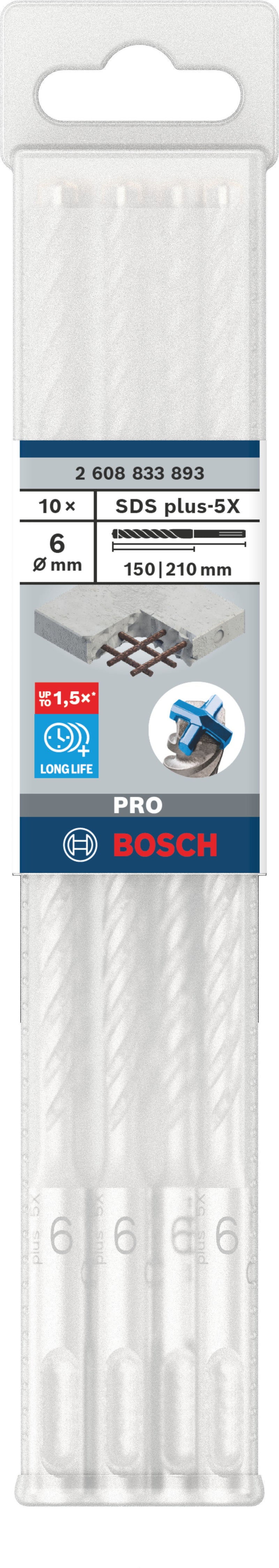 Bosch SDS plus-5X hammer bits 10pcs 6x150x210