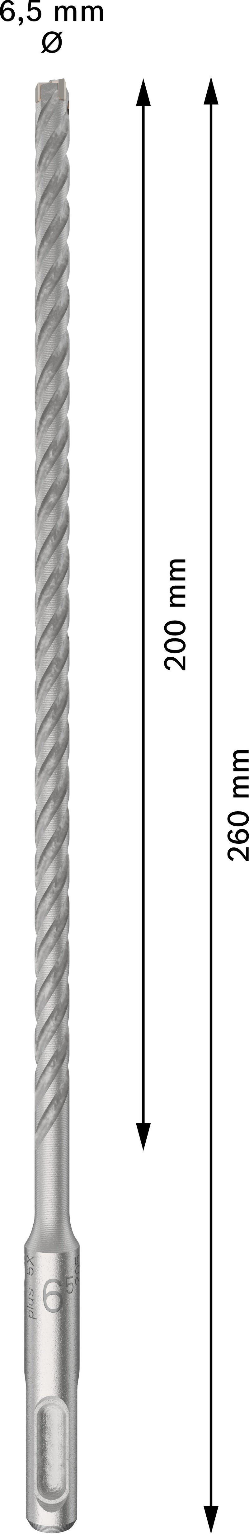 Puntas de martillo Bosch SDS plus-5X, 10 unidades, 6,5 x 200 x 260
