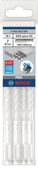Bosch SDS plus-5X hammer bits 10pcs 7x100x160