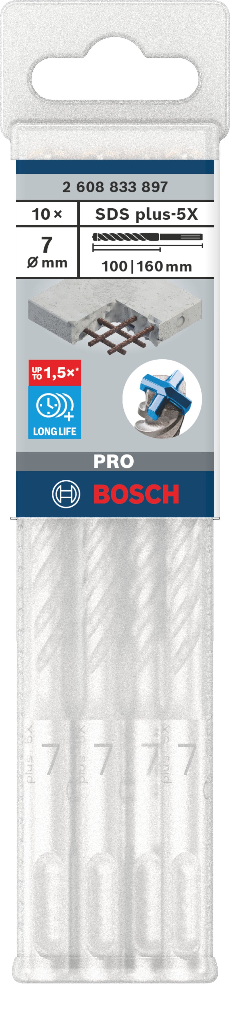 Bosch SDS plus-5X hammer bits 10pcs 7x100x160