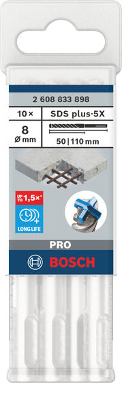 Bosch SDS plus-5X hammer bits 10pcs 8x50x110