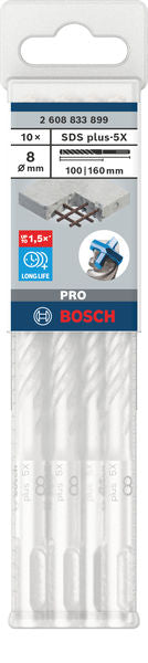 Bosch SDS plus-5X hammer bits 10pcs 8x100x160