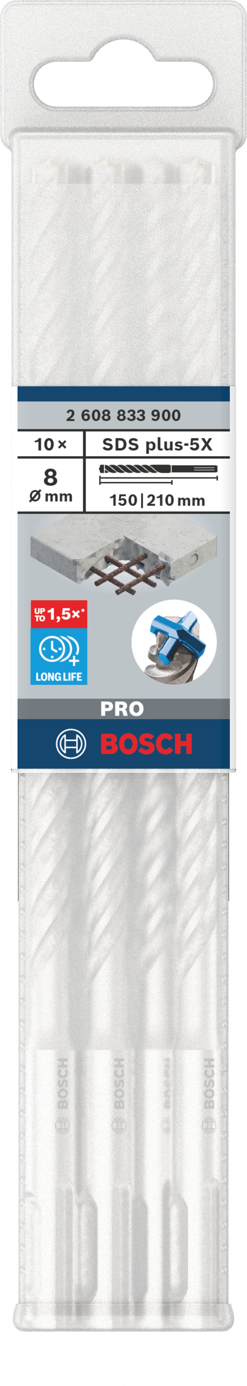Bosch SDS plus-5X hammer bits 10pcs 8x150x210