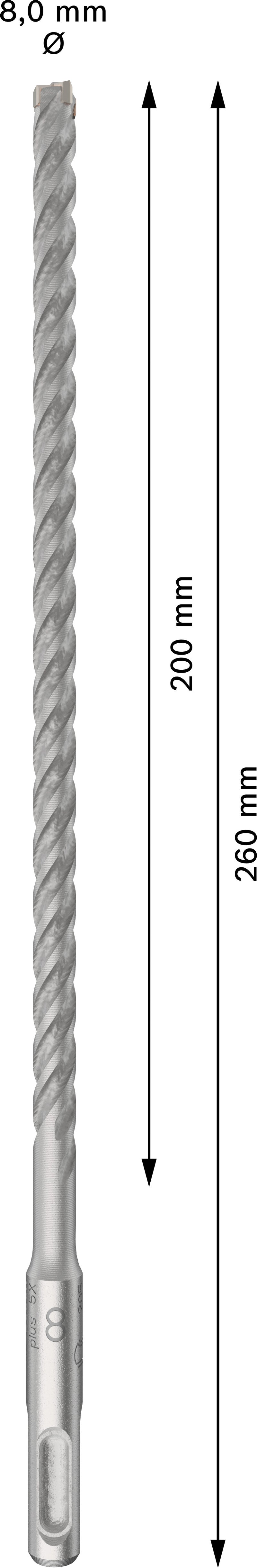 Bosch SDS plus-5X hammer bits 10pcs 8x200x260