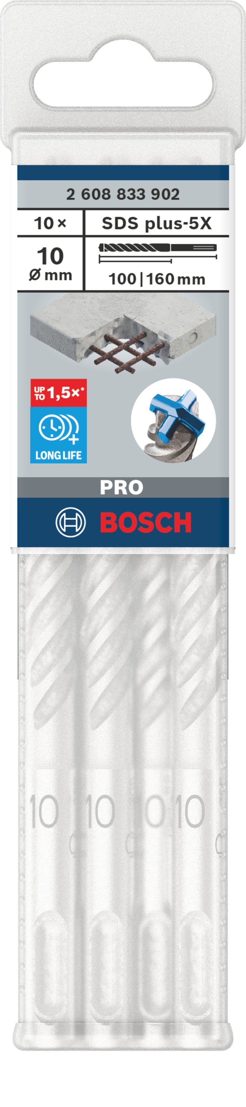 Brocas de martelo Bosch SDS plus-5X 10 peças 10x100x160