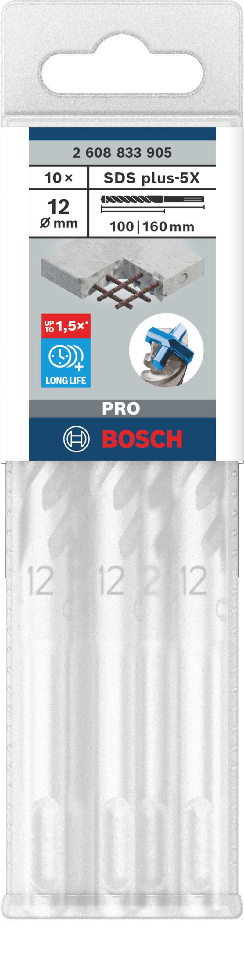 Bosch SDS plus-5X hammer bits 10pcs 12x100x160