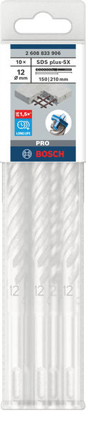 Brocas de martillo Bosch SDS plus-5X (10 unidades, 12 x 150 x 210)