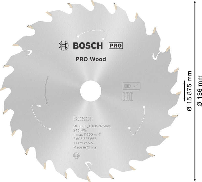 Bosch Circular Saw Blade ST WO H 136x16 T24