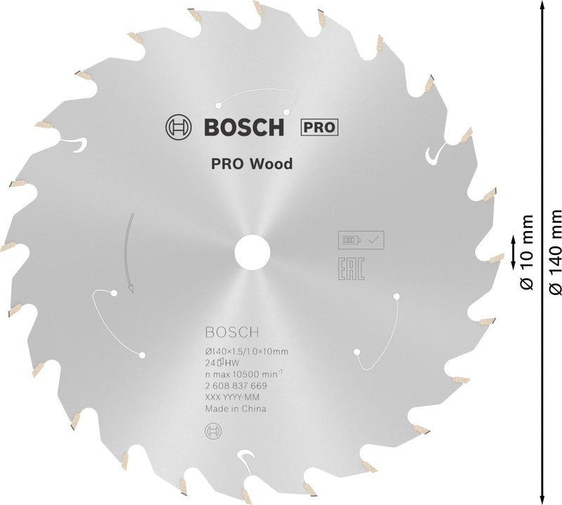 Bosch Circular Saw Blade ST WO H 140x10 T24