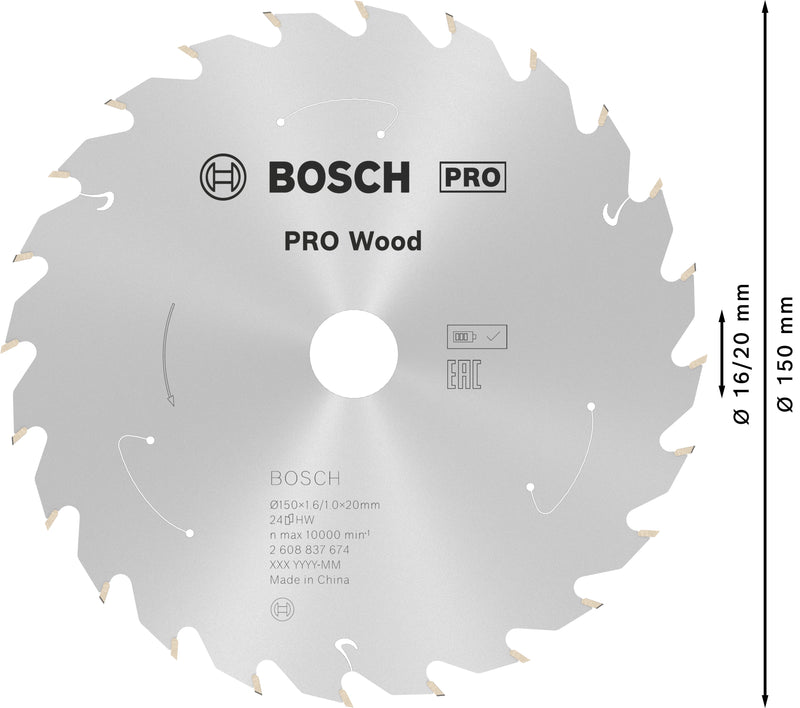Hoja de sierra circular Bosch ST WO H 150x20 T24