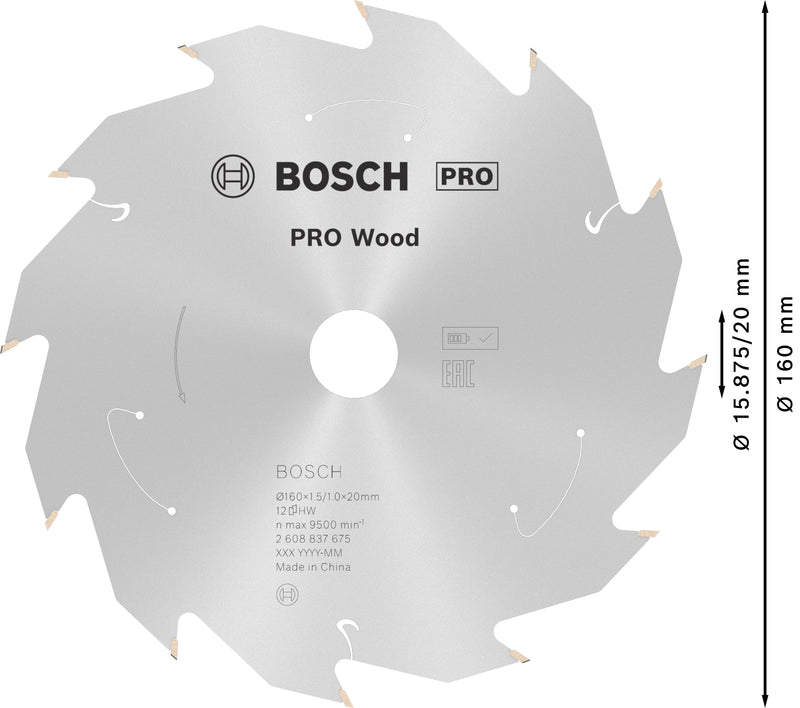 Bosch Circular Saw Blade ST WO H 160x20 T12