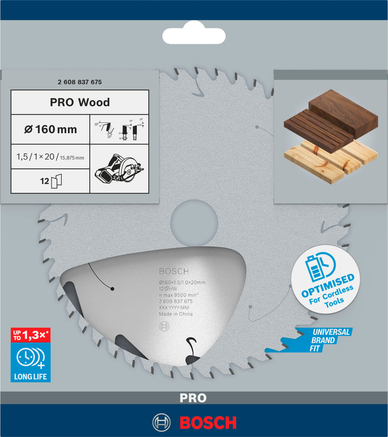 Bosch Circular Saw Blade ST WO H 160x20 T12