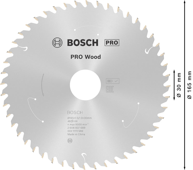 Bosch Circular Saw Blade ST WO H 165x30 T48