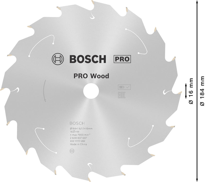 Bosch Circular Saw Blade ST WO H 184x16 T16