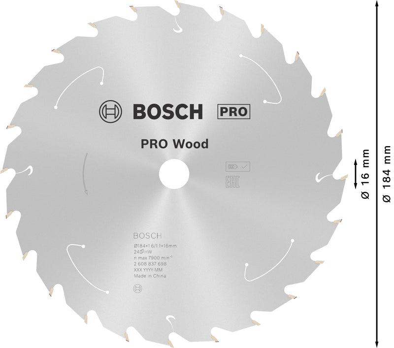 Bosch Circular Saw Blade ST WO H 184x16 T24