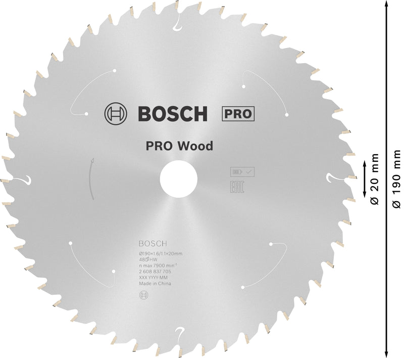 Bosch Circular Saw Blade ST WO B 190x20 T48