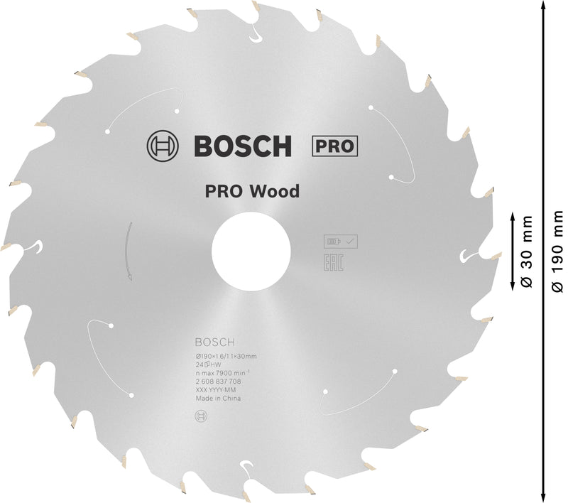 Bosch Circular Saw Blade ST WO H 190x30 T24
