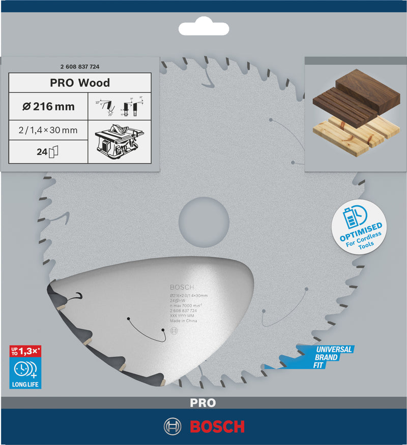 Hoja de sierra circular Bosch ST WO T 216x30 T24