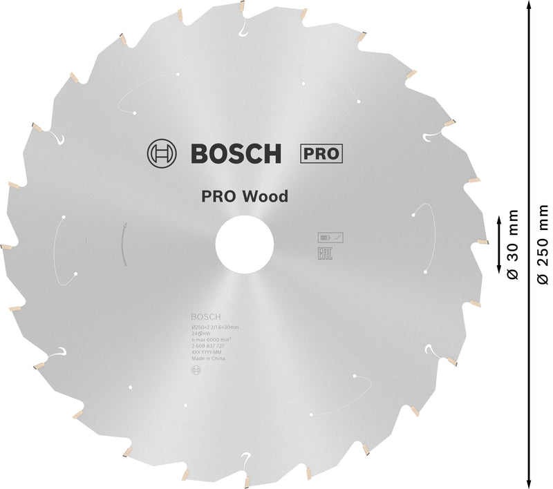 Hoja de sierra circular Bosch ST WO B 250x30 T24