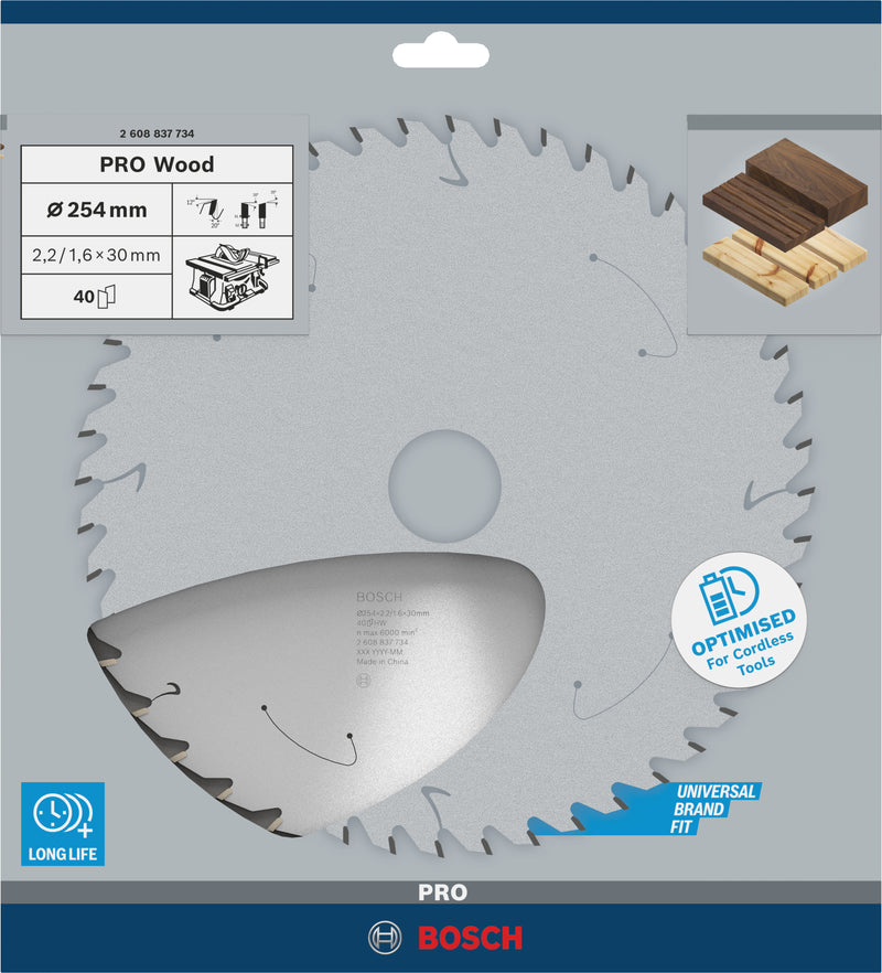 Bosch Circular Saw Blade ST WO T 254x30 T40